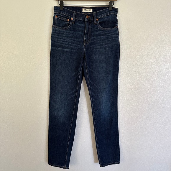 Madewell Denim - Madewell The Slim Boyjean Dark Wash Mid Rise Womens Quality Jeans Pockets 25
